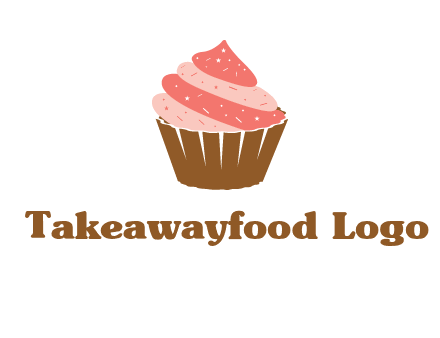 cupcake with icing and sprinkles logo