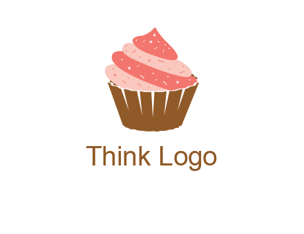 cupcake with icing and sprinkles logo