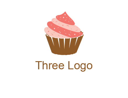 cupcake with icing and sprinkles logo