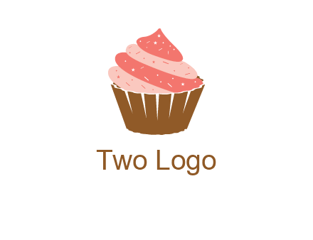 cupcake with icing and sprinkles logo