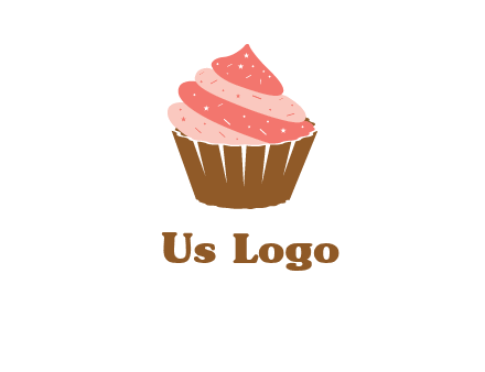 cupcake with icing and sprinkles logo