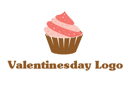 cupcake with icing and sprinkles logo