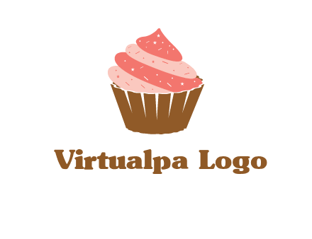 cupcake with icing and sprinkles logo