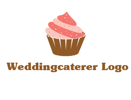 cupcake with icing and sprinkles logo