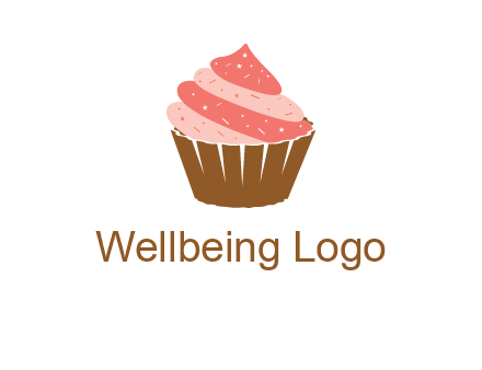 cupcake with icing and sprinkles logo