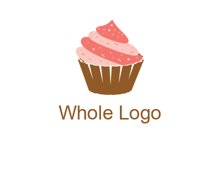cupcake with icing and sprinkles logo