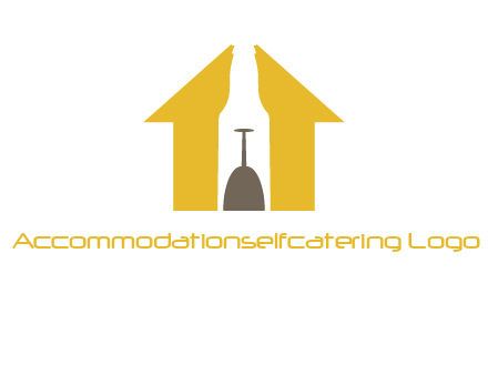 upside down wine glass in bottle inside home logo