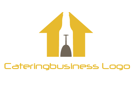 upside down wine glass in bottle inside home logo
