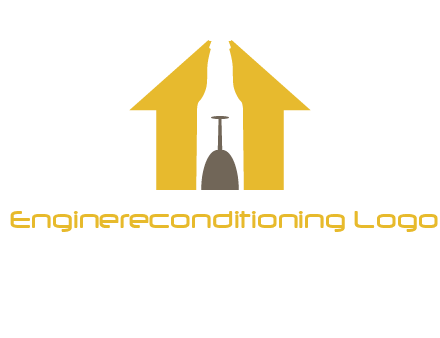 upside down wine glass in bottle inside home logo