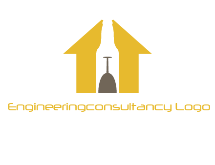 upside down wine glass in bottle inside home logo