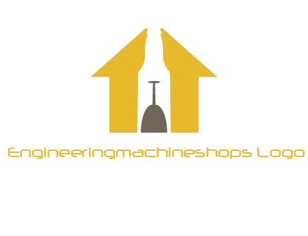 upside down wine glass in bottle inside home logo