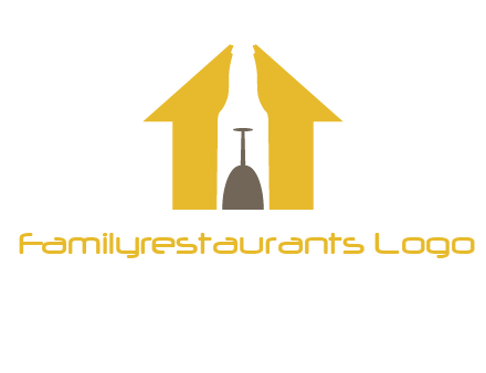 upside down wine glass in bottle inside home logo