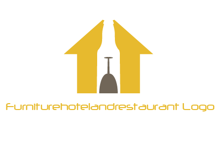 upside down wine glass in bottle inside home logo