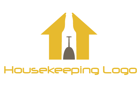 upside down wine glass in bottle inside home logo