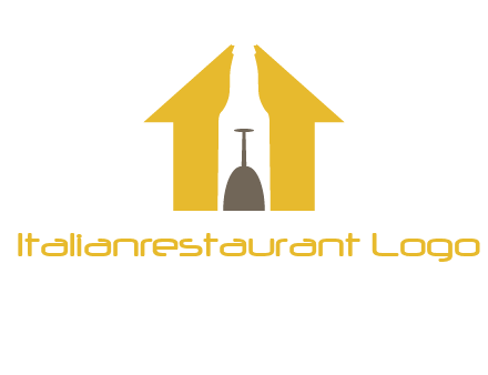 upside down wine glass in bottle inside home logo