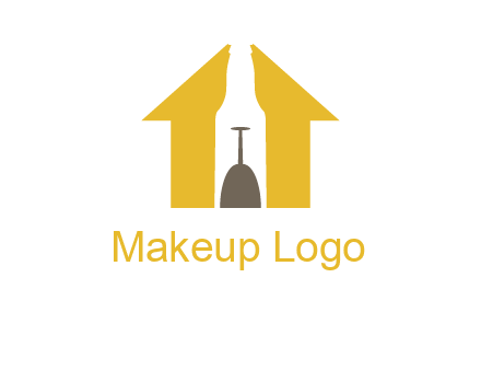 upside down wine glass in bottle inside home logo