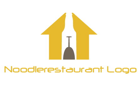 upside down wine glass in bottle inside home logo