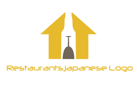 upside down wine glass in bottle inside home logo