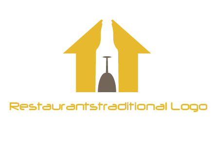 upside down wine glass in bottle inside home logo