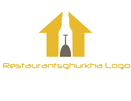 upside down wine glass in bottle inside home logo