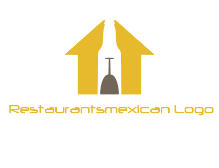 upside down wine glass in bottle inside home logo