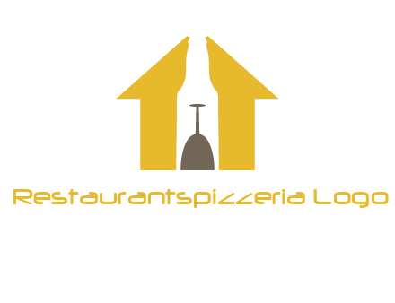 upside down wine glass in bottle inside home logo