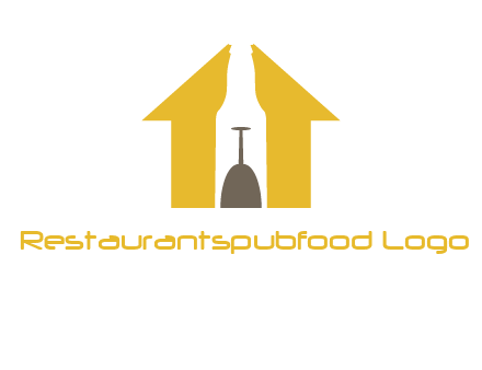 upside down wine glass in bottle inside home logo