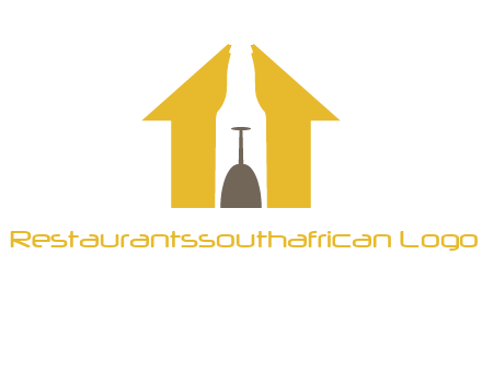 upside down wine glass in bottle inside home logo