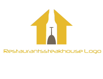 upside down wine glass in bottle inside home logo