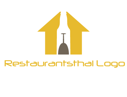 upside down wine glass in bottle inside home logo