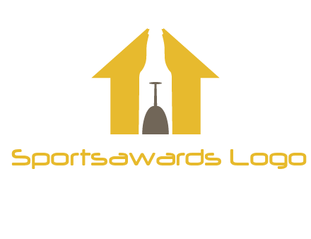 upside down wine glass in bottle inside home logo