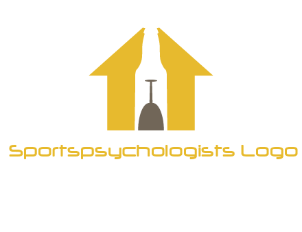 upside down wine glass in bottle inside home logo