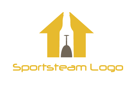 upside down wine glass in bottle inside home logo