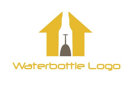 upside down wine glass in bottle inside home logo