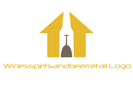 upside down wine glass in bottle inside home logo