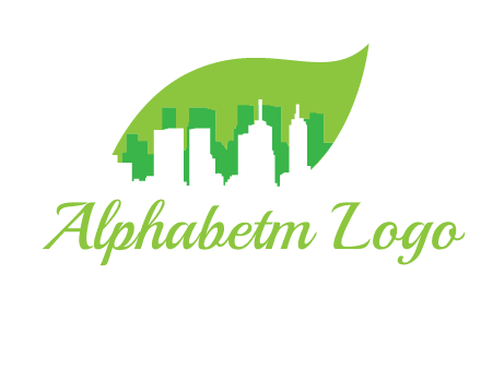 outline of buildings in leaf