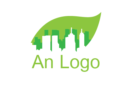 outline of buildings in leaf