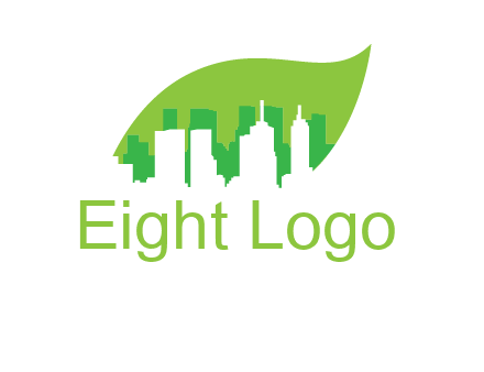 outline of buildings in leaf
