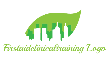 outline of buildings in leaf