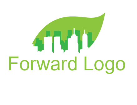 outline of buildings in leaf