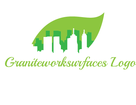 outline of buildings in leaf