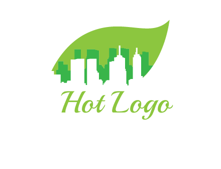 outline of buildings in leaf