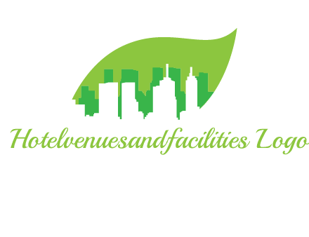 outline of buildings in leaf