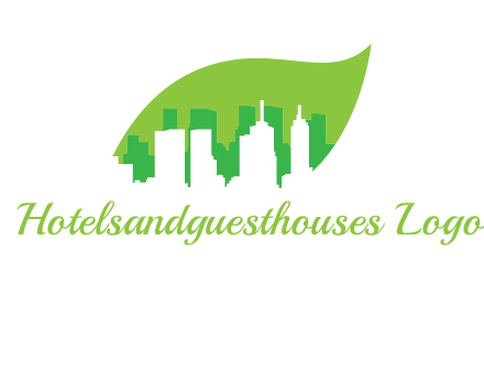 outline of buildings in leaf