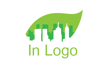 outline of buildings in leaf