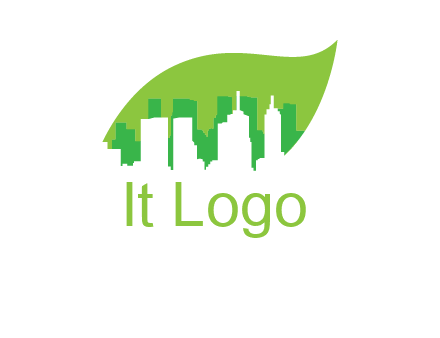 outline of buildings in leaf