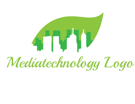 outline of buildings in leaf