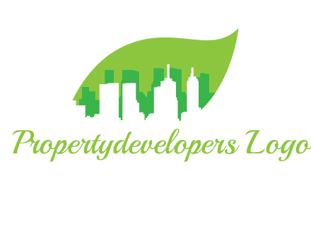 outline of buildings in leaf