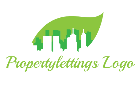 outline of buildings in leaf