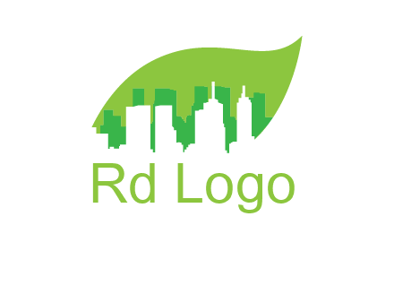 outline of buildings in leaf